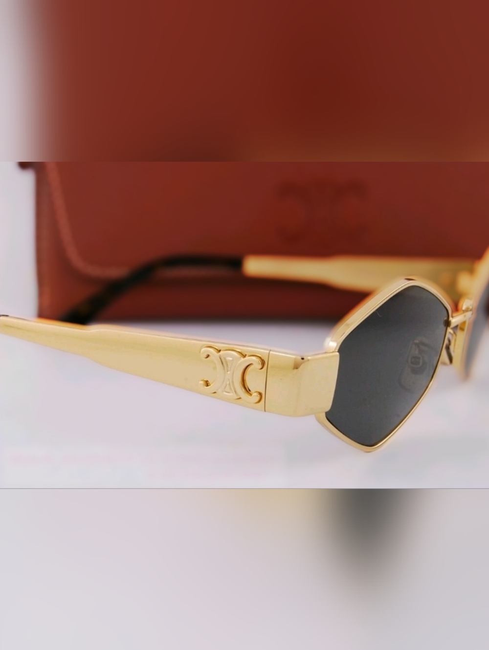 CELINE Sunglasses CL 40254U 30N Gold/Dark Gray For  Men Women - Picture 7 of 7